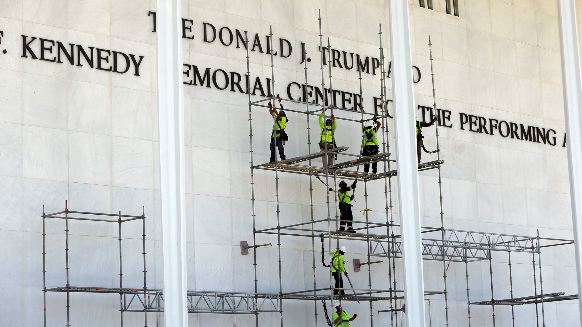 Trump’s name removed from Kennedy Center building and website